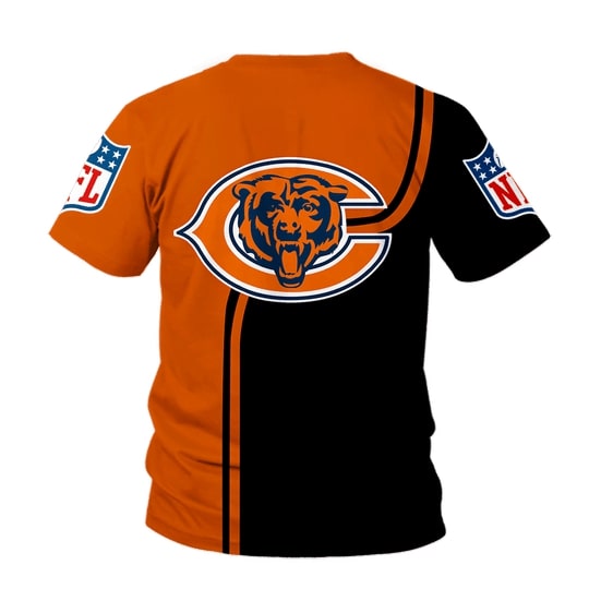 chicago bears abbey road full over printed tshirt - back