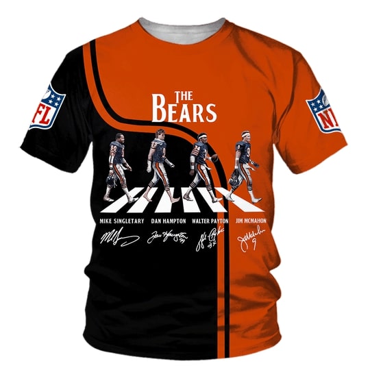 chicago bears abbey road full over printed tshirt