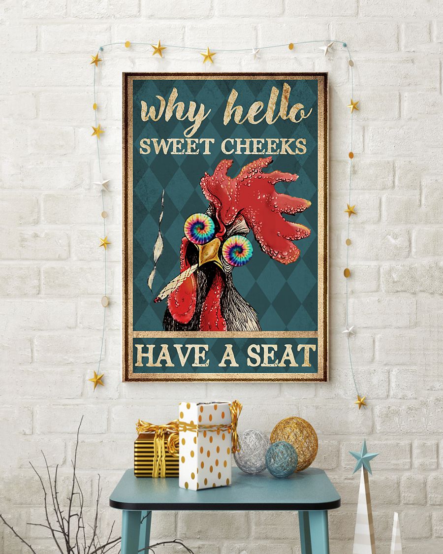 chicken hei hei why hello sweet cheeks have a seat vintage poster 3