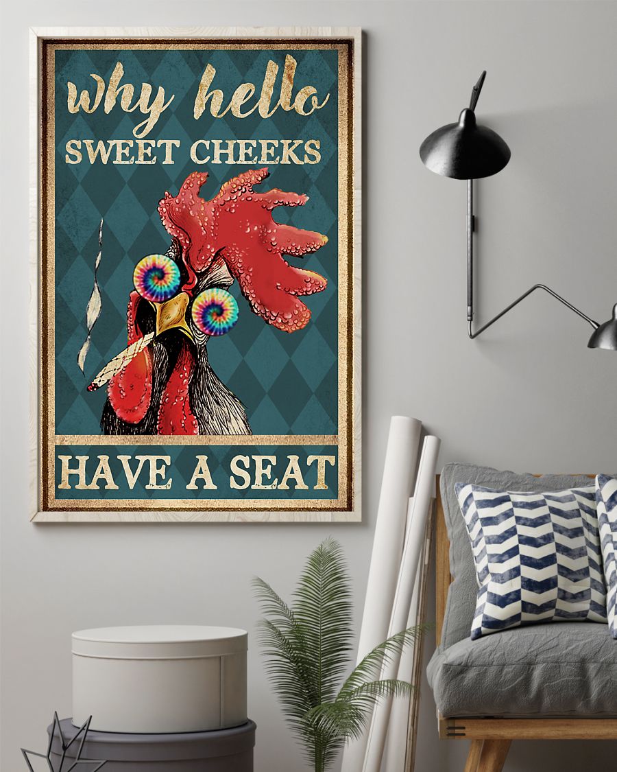 chicken hei hei why hello sweet cheeks have a seat vintage poster 4