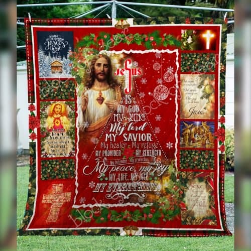 christmas Jesus is my god my king my peace my joy my everything quilt 3