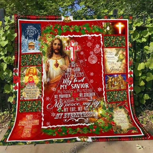 christmas Jesus is my god my king my peace my joy my everything quilt 4