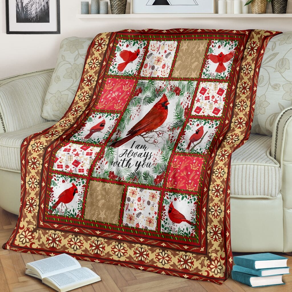 christmas cardinal i am always with you full printing blanket 2