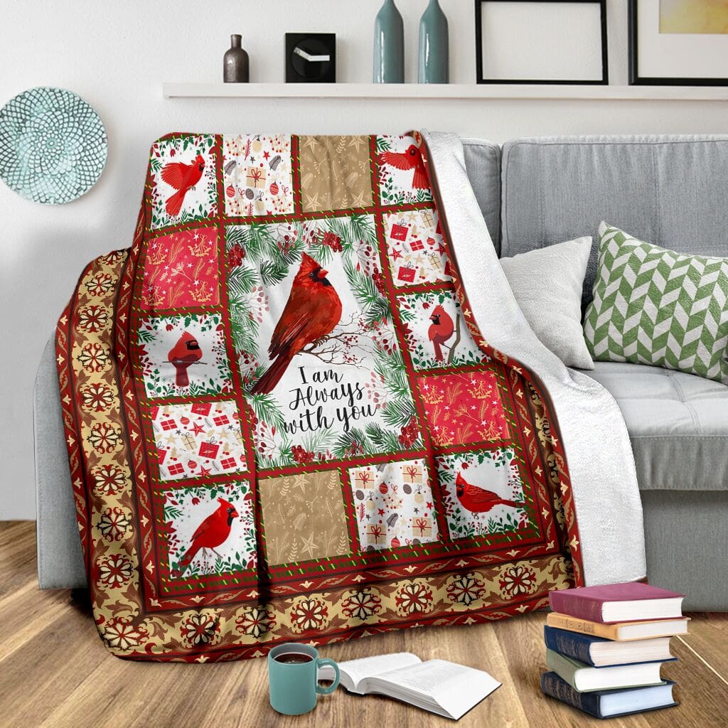 christmas cardinal i am always with you full printing blanket 3