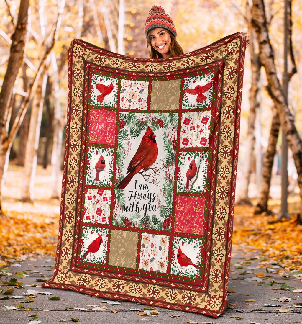 christmas cardinal i am always with you full printing blanket 4