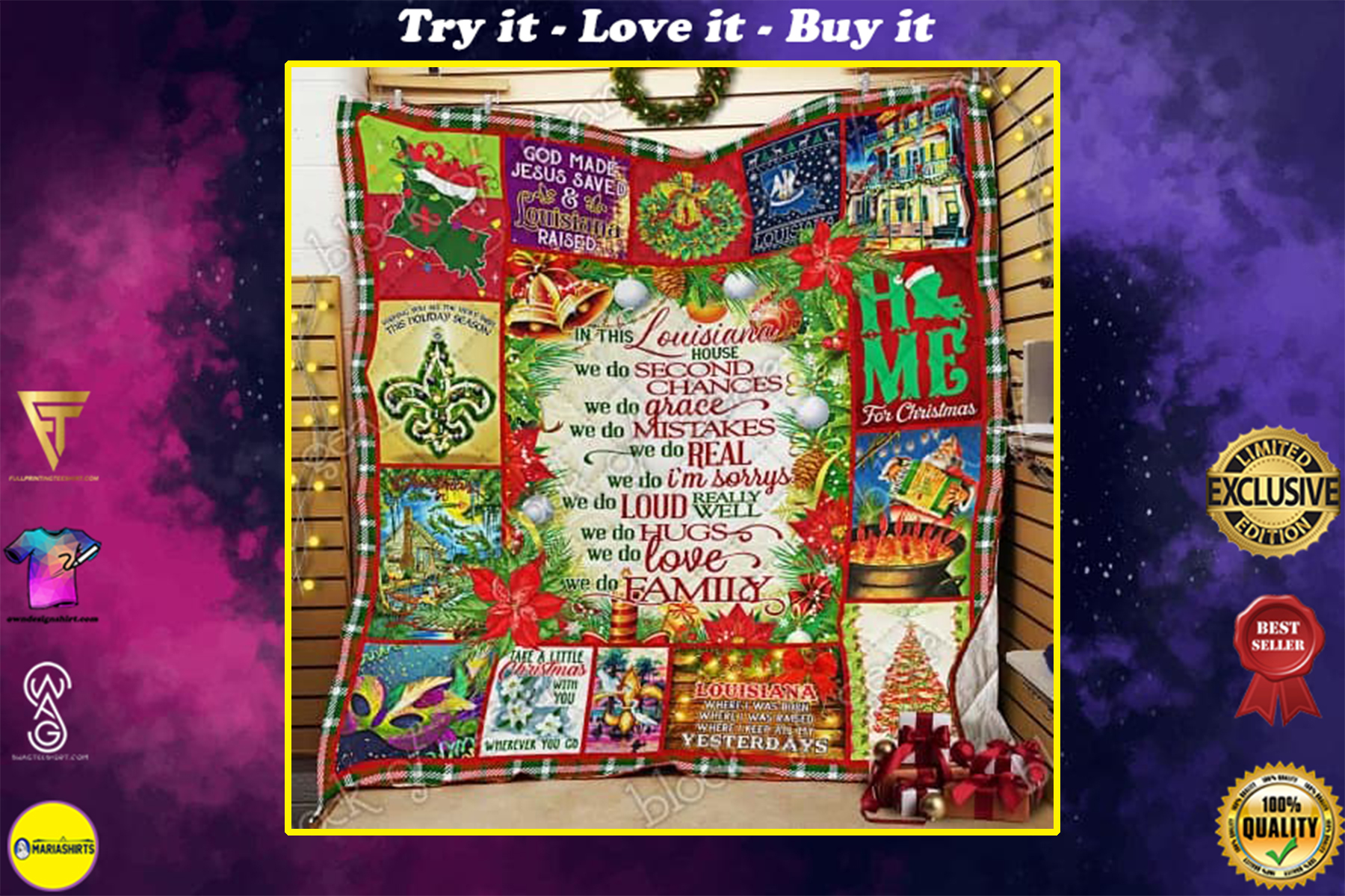 christmas in this louisiana we do second chances we do family quilt