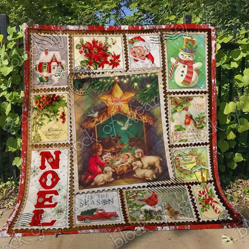 christmas joy to the world and merry christmas all over print quilt 4