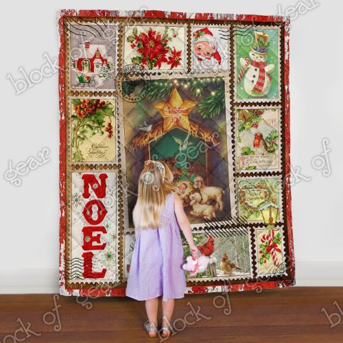 christmas joy to the world and merry christmas all over print quilt 5