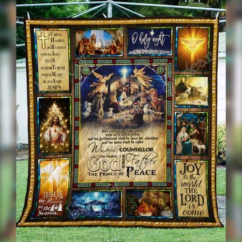 christmas joy to the world the Lord is come Jesus quilt 3