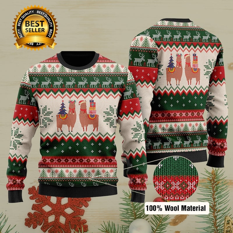 christmas time llama all over printed ugly christmas sweater 2 - Copy (3)