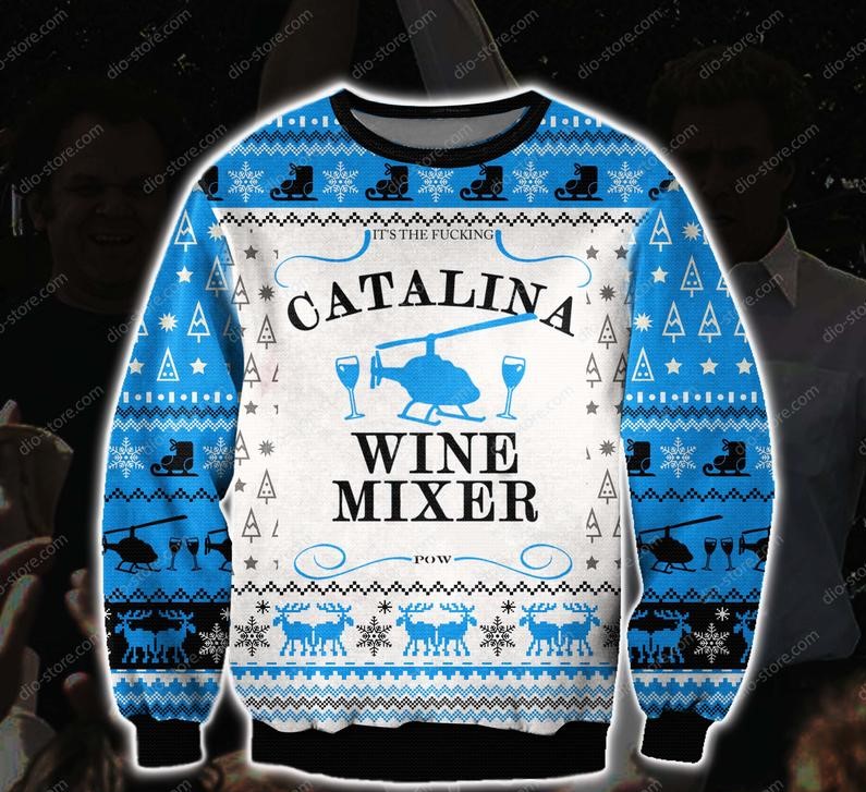 christmas time step brothers catalina wine mixer all over printed ugly christmas sweater - Copy (2)
