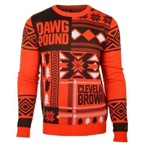 cleveland browns patches ugly christmas sweater 2