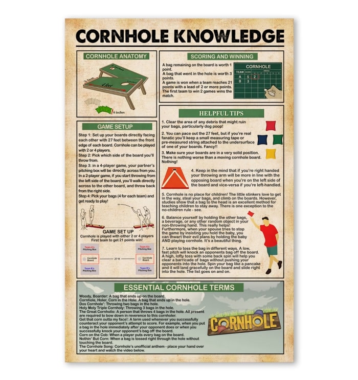 cornhole knowledge vintage poster 1