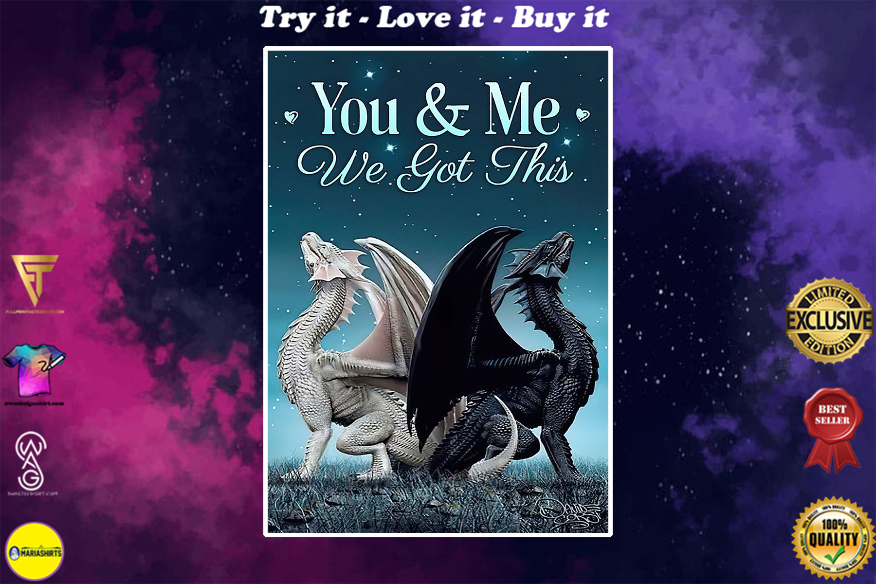 couple dragon you and me we got this poster