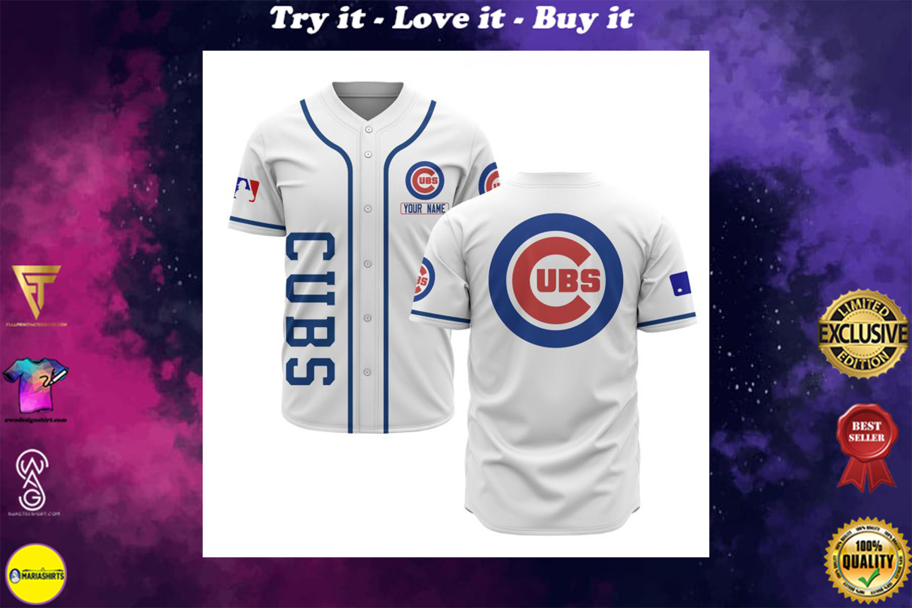 custom name chicago cubs baseball shirt