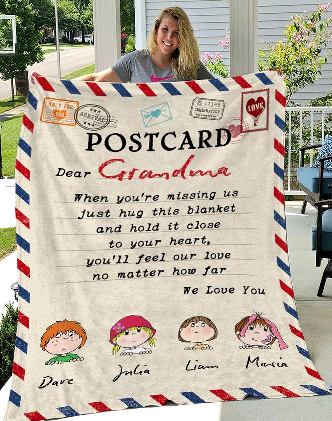 custom name letter dear grandma when youre missing us blanket 3
