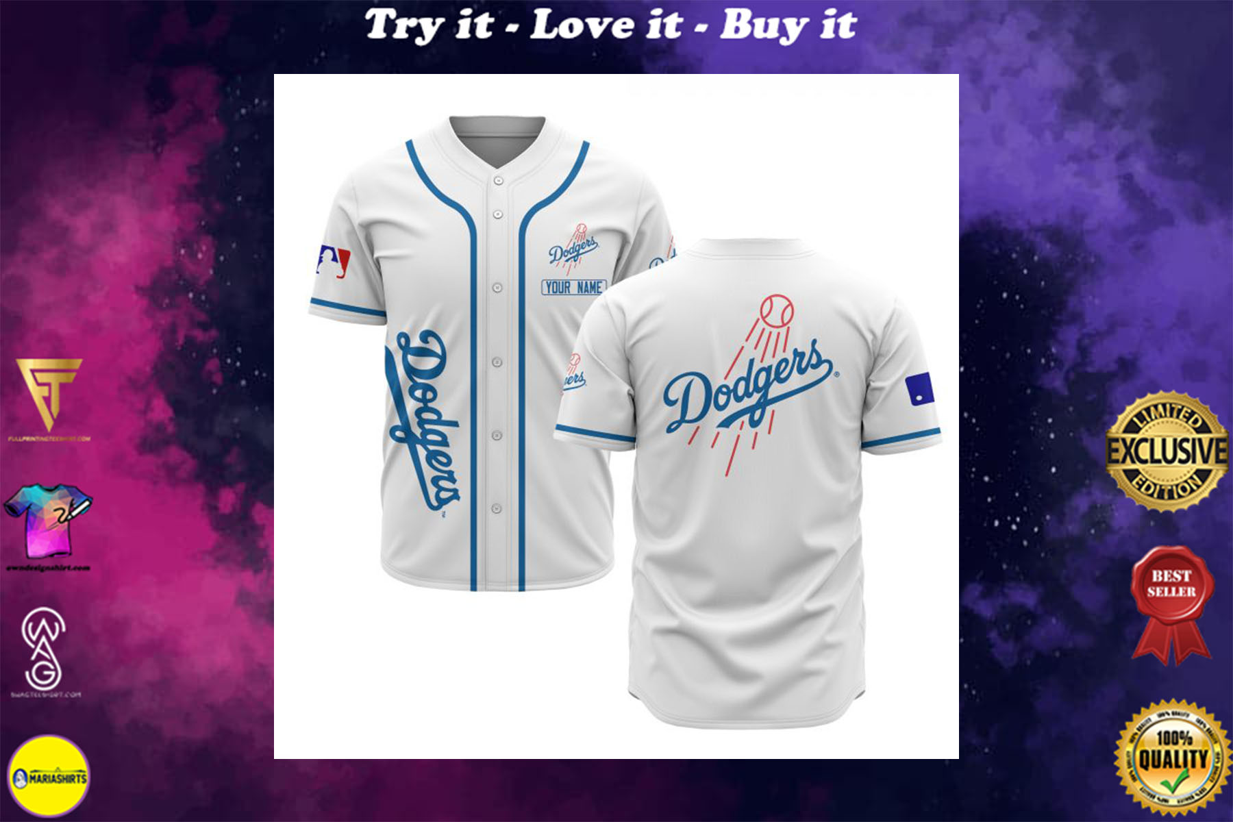 custom name los angeles dodgers baseball shirt