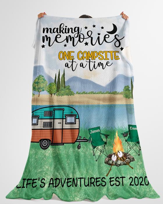 custom name making memories one campsite at a time blanket 5