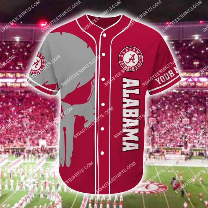 custom name skull football team alabama crimson tide full printing baseball jersey 1(1) - Copy