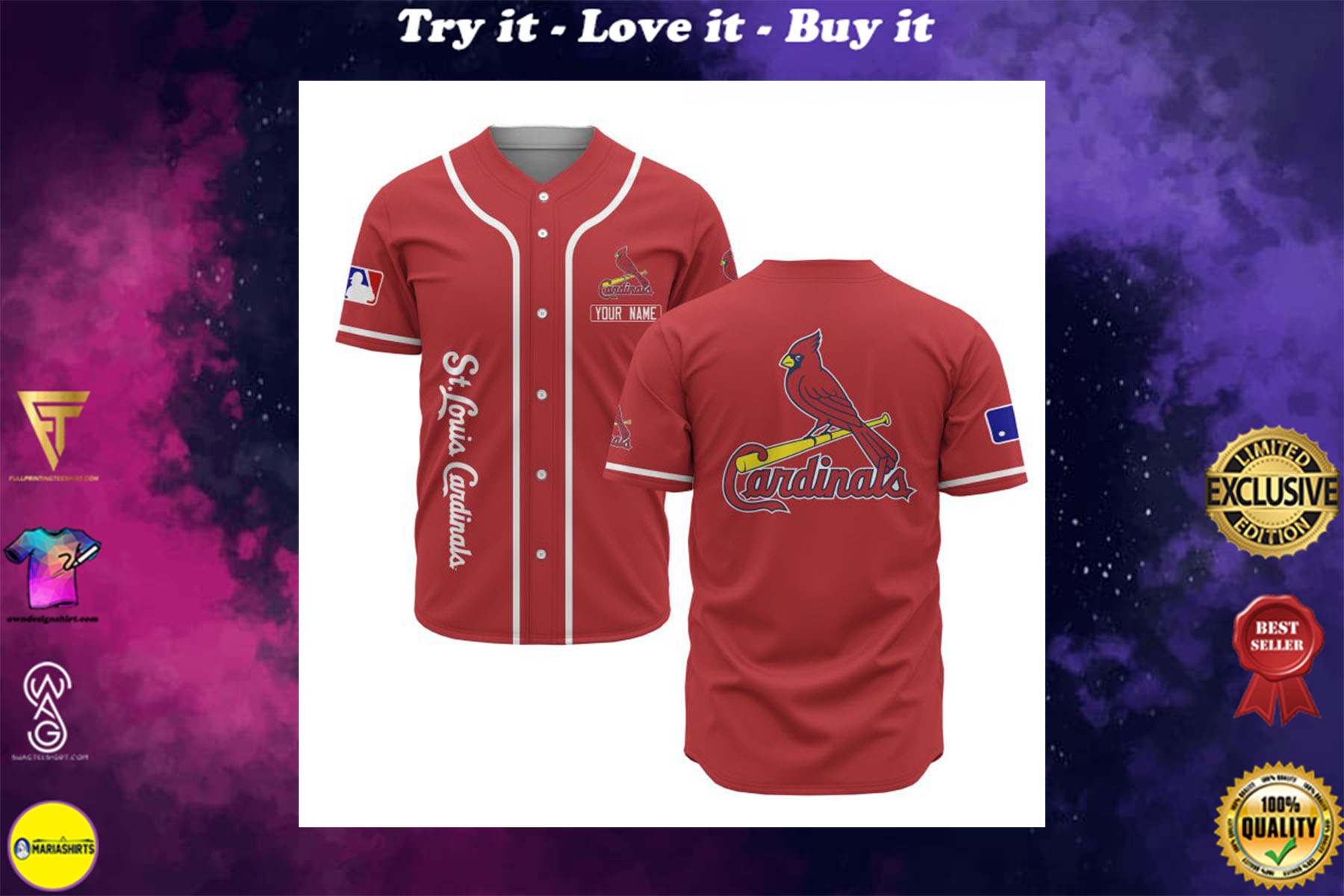 custom name st louis cardinals baseball shirt