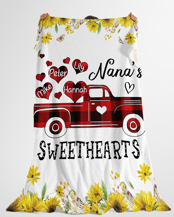 custom name sunflower nana and sweethearts blanket 3