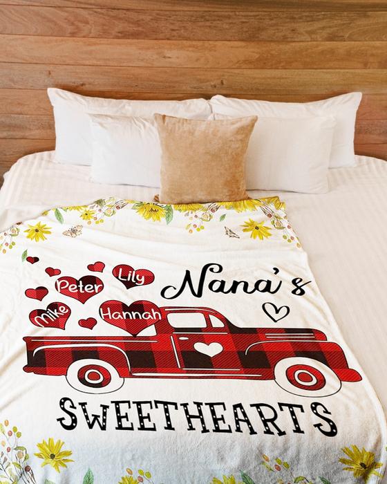 custom name sunflower nana and sweethearts blanket 4