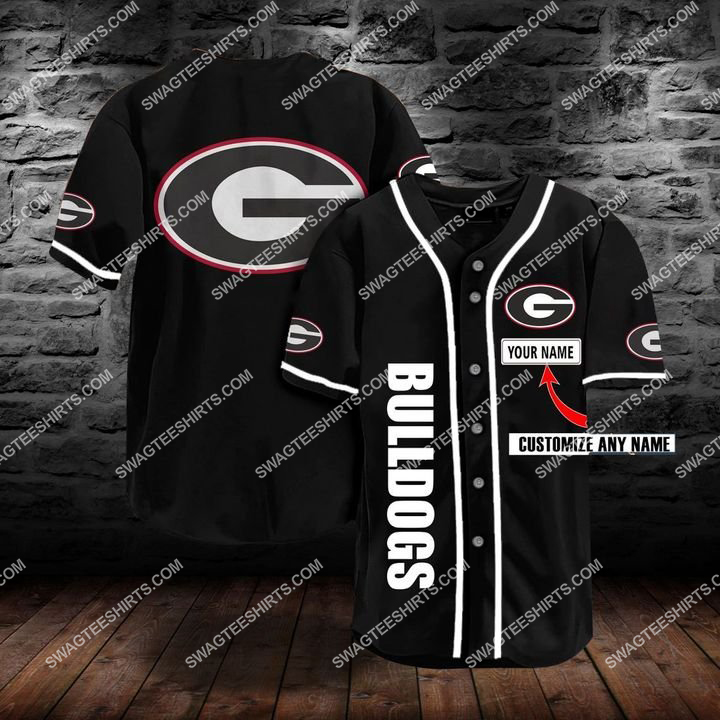 custom name the georgia bulldogs team full printing baseball jersey 1(1)