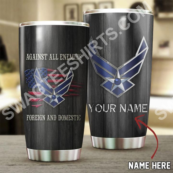 custom name us air force against all enemies all over printed stainless steel tumbler 2(1) - Copy