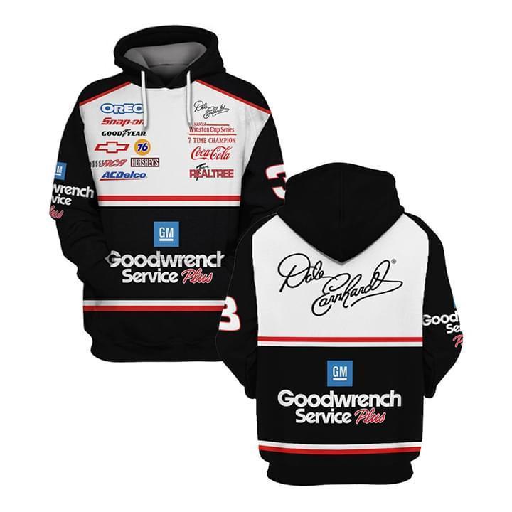 dale earnhardt signature goodwrench service plus full over printed hoodie 1