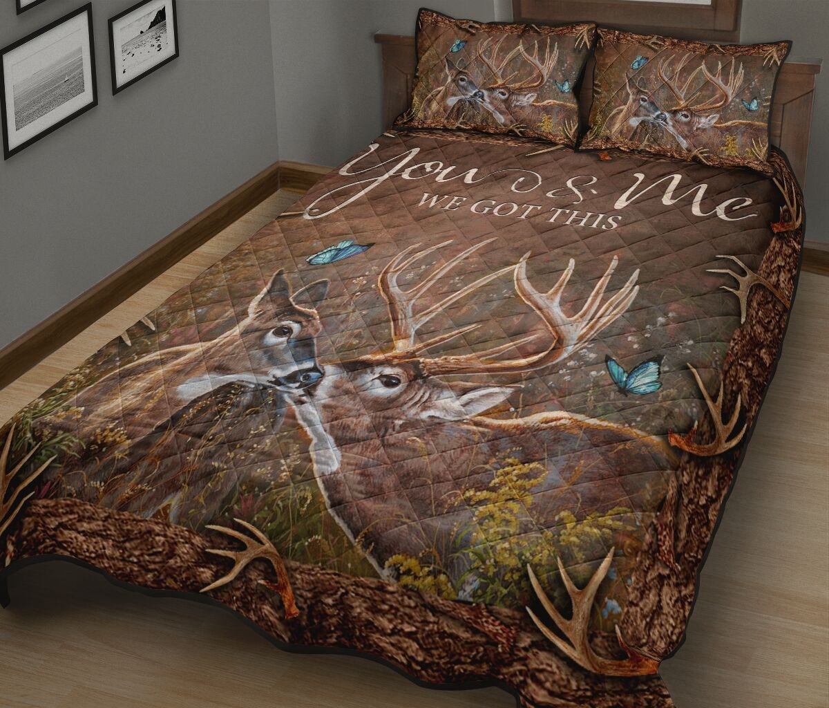 deer hunter you and me we got this full printing bedding set 3