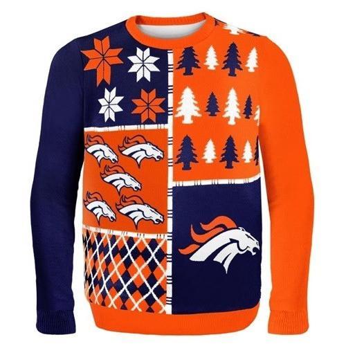 denver broncos busy block ugly christmas sweater 2
