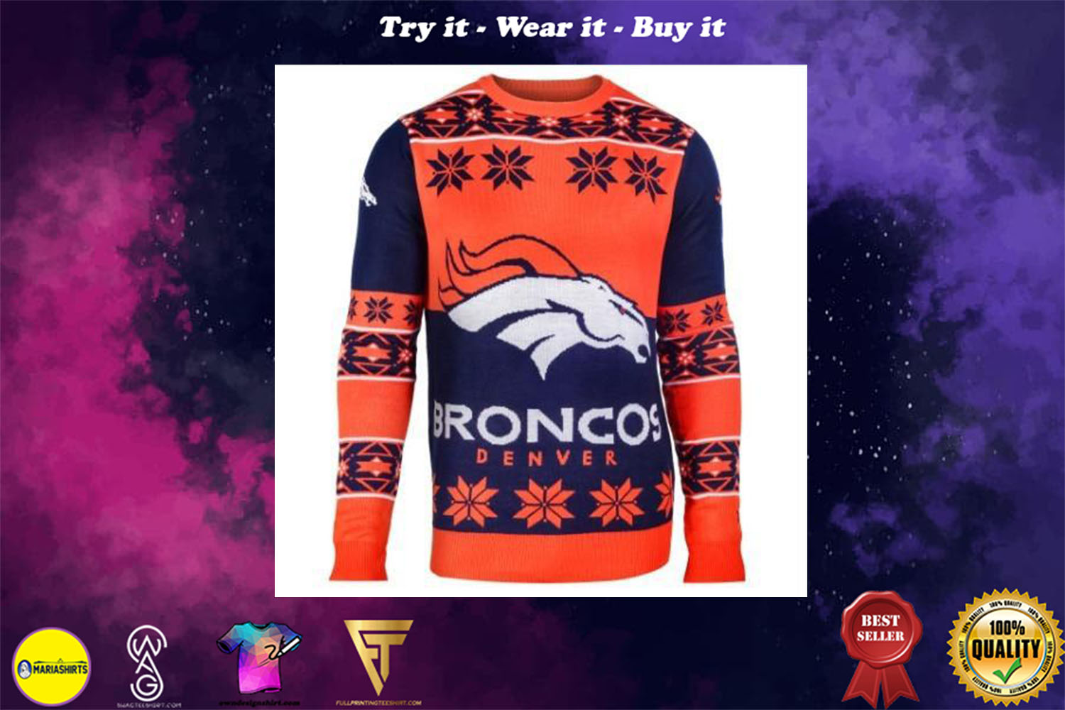 denver broncos national football league ugly christmas sweater