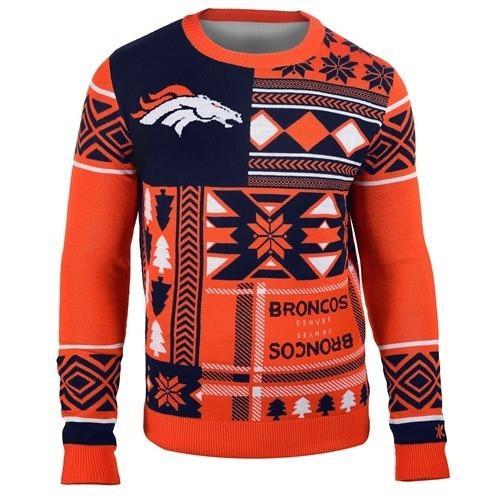 denver broncos patches ugly christmas sweater 2