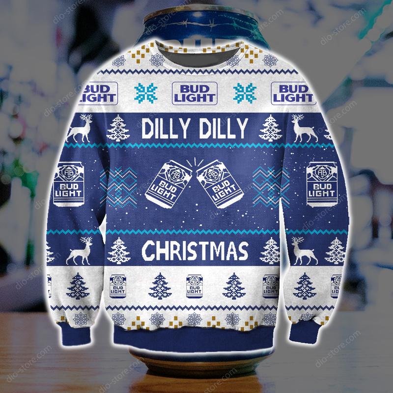 dilly dilly bud light full printing ugly christmas sweater 2