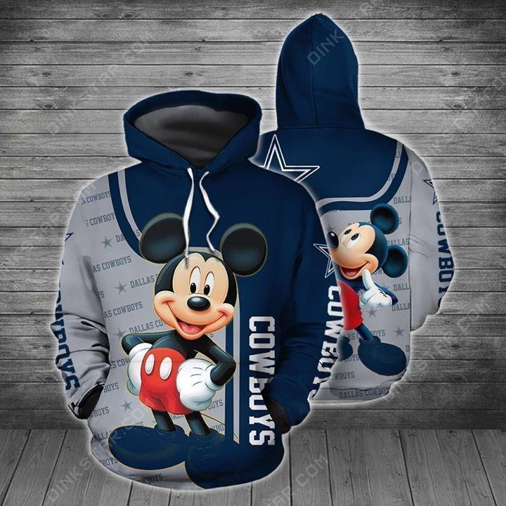disney mickey mouse dallas cowboys football full over printed hoodie 1