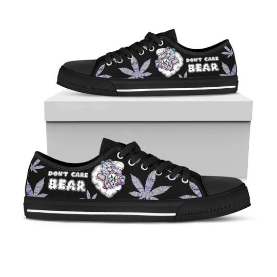 dont care bear weed leaf full printing low top shoes 2