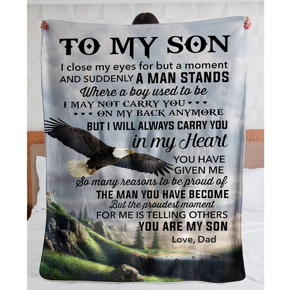 eagle to my son i will always carry you in my heart you are my son love dad blanket 5