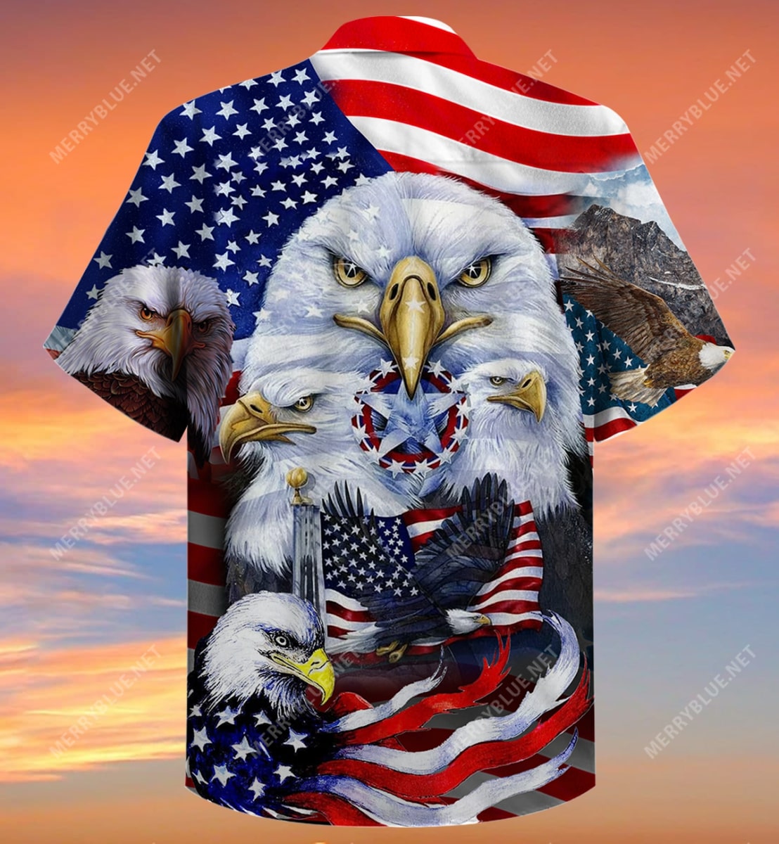 eagles patriotic american flag all over printed hawaiian shirt 5