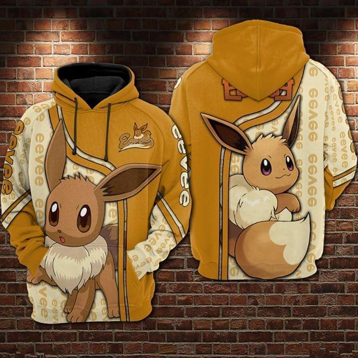 eevee pokemon full over printed hoodie 1