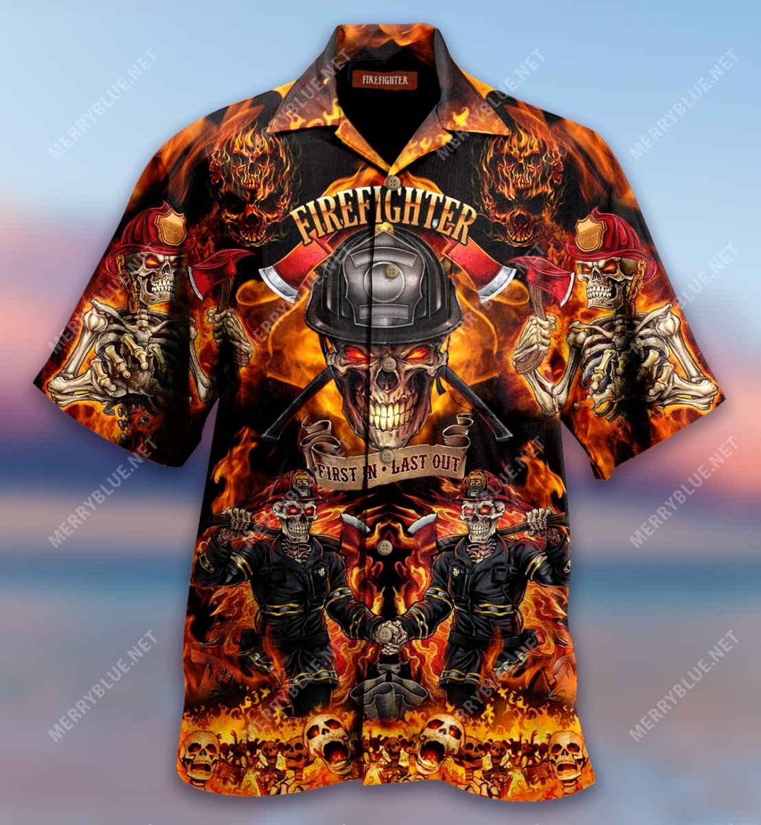 firefighter first in last out all over print hawaiian shirt 2