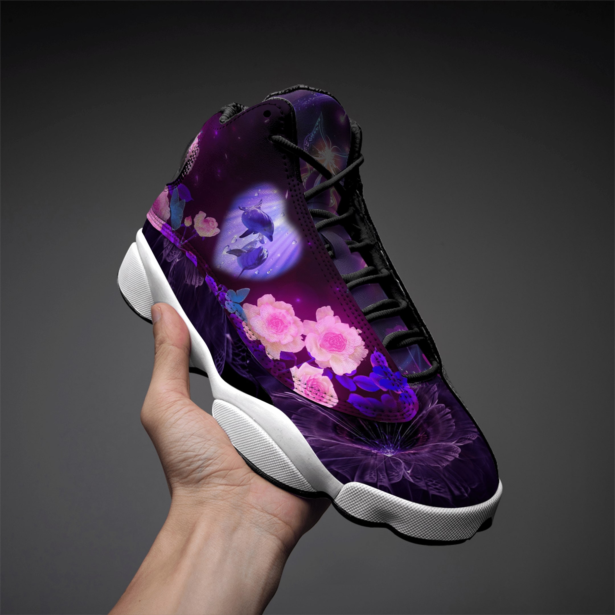 floral dolphin all over printed air jordan 13 sneakers 5
