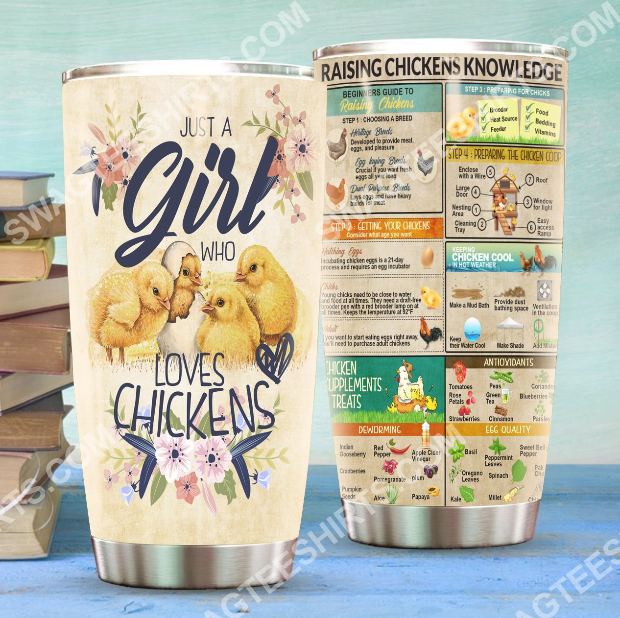 floral just a girl who loves chickens all over printed stainless steel tumbler 2(1) - Copy