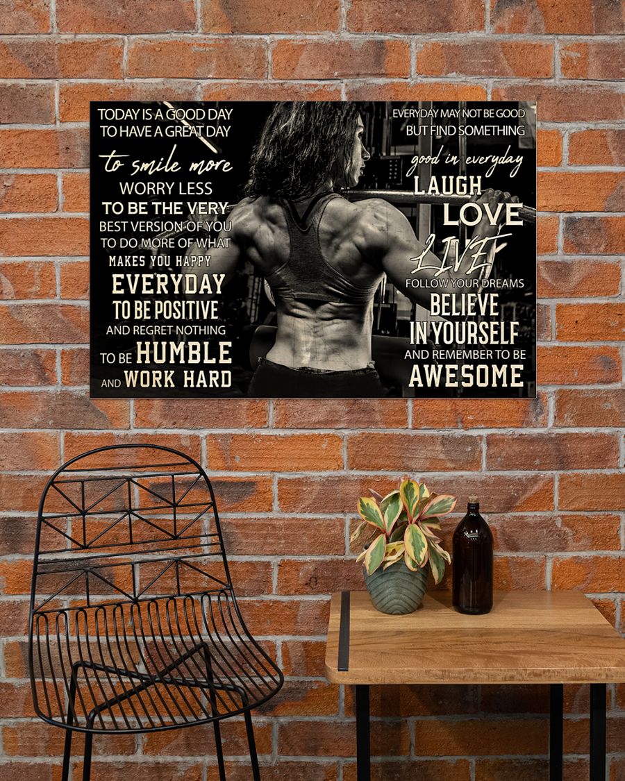 girl bodybuilding today is a good day to have a great day poster 5