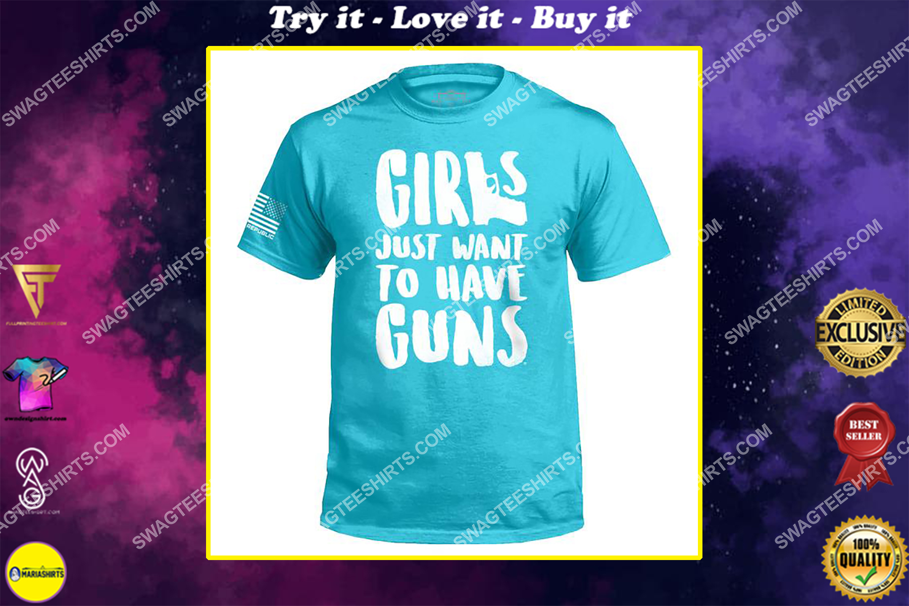 girls just want to have guns gun control political shirt