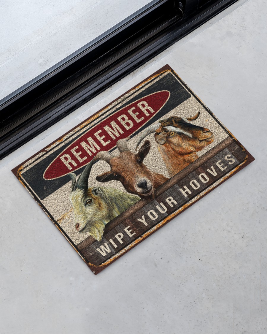 goats remember wipe your hooves full printing doormat 3