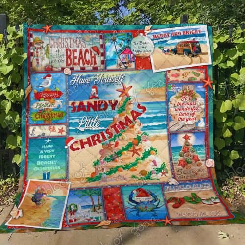 have yourself a sandy little christmas full printing quilt 3