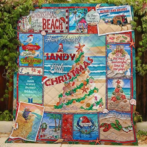 have yourself a sandy little christmas full printing quilt 4