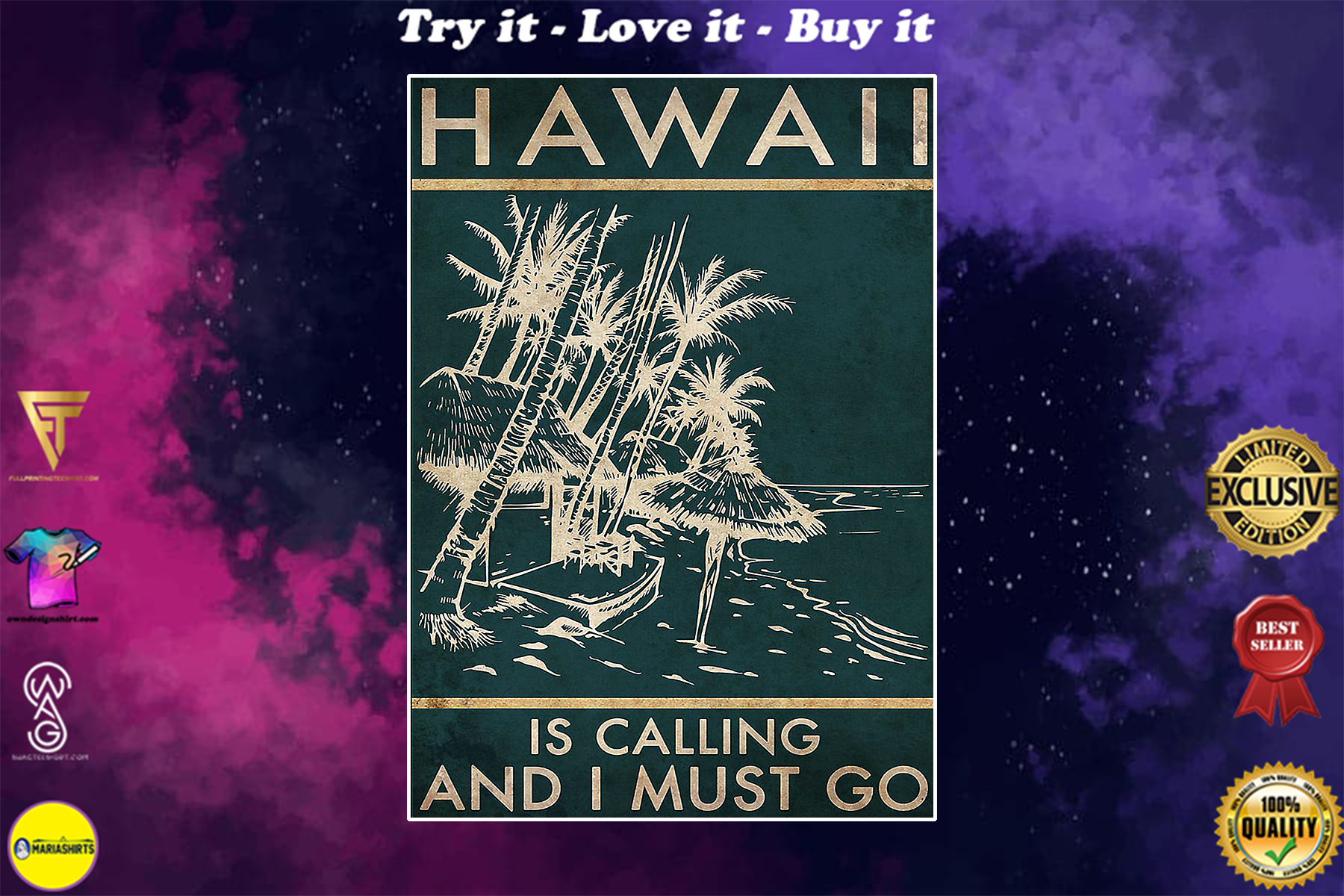hawaii is calling and i must go vintage poster
