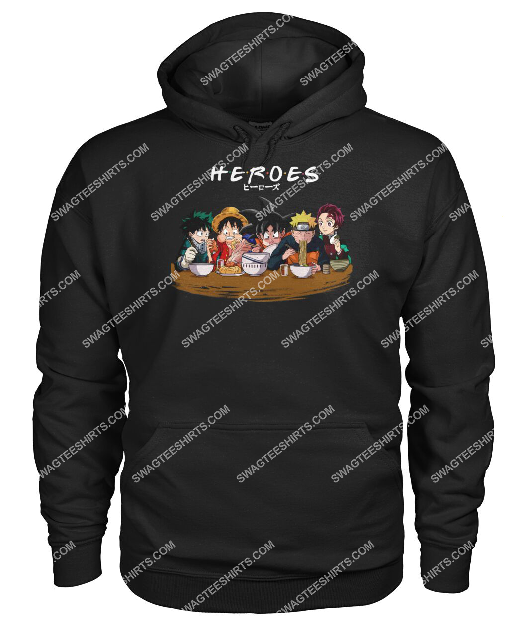 heroes izuku midoriya luffy son goku naruto tanjiro hoodie 1
