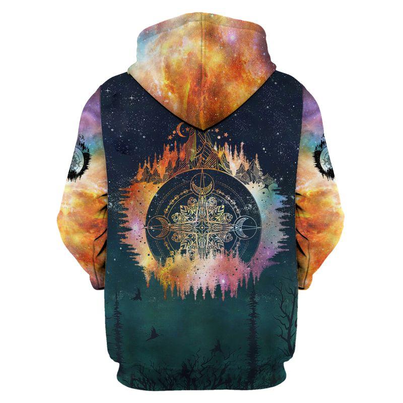 hippie camping life and into the forest i go to lose my mind and find my soul all over printed hoodie - back